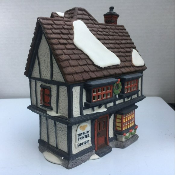 Dept 56 Tutbury Printer Dickens Village Lighted Christmas Building - 1990 - Picture 9 of 11